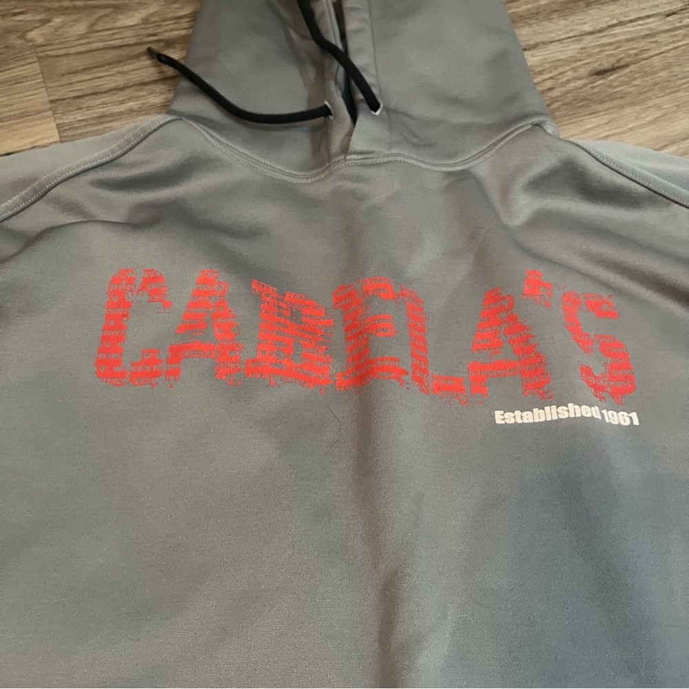 Cabela's Gray and Red Men's Hoodie; Large - Picture 2 of 13